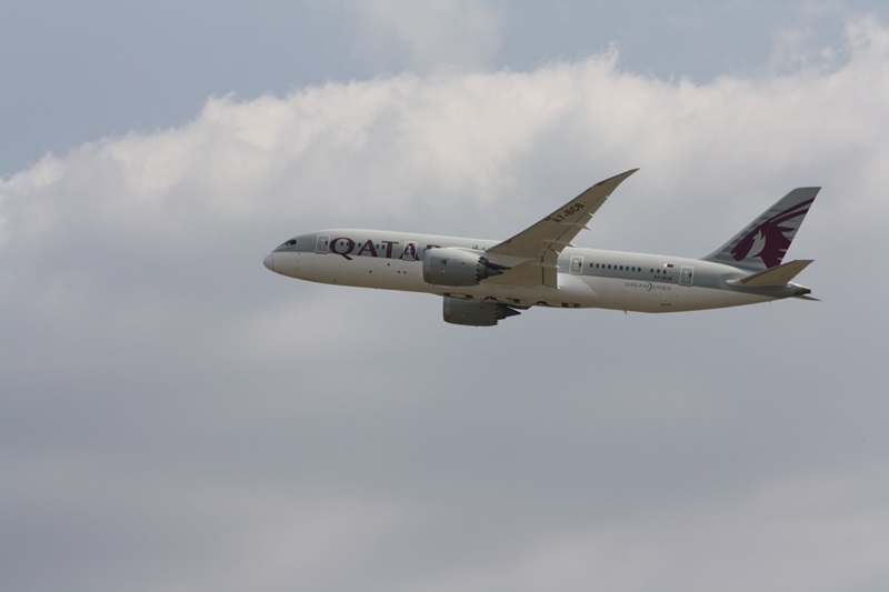 Qatar 787 beim Takeoff